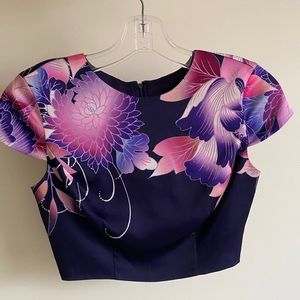 Marciano Floral Cropped Blouse